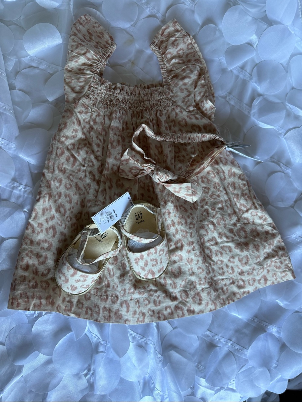 GAP Baby Shoes in Cream and Light Pink Leopard Print